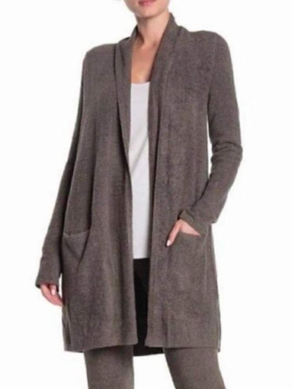 Barefoot Dreams Cozy Chic Lite Taupe Long Weekend Sweater XS